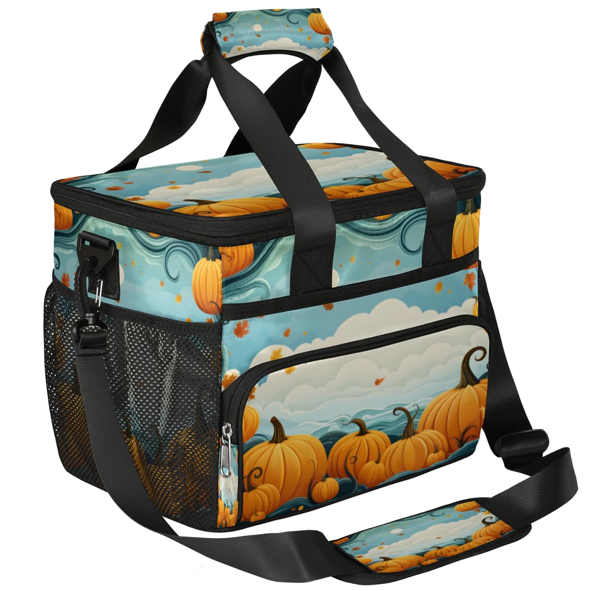 Cloud Insulated Picnic Backpack Lunch Box for Women Men Picnic Basket Tote Lunch Bag Picnic Bag Portable Lunch Bags for Picnic, Beach, Work, Trip,Office, Camp Pumpkin Frame