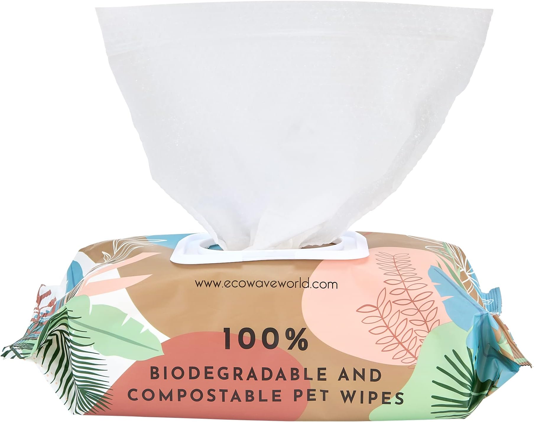 Hypoallergenic Plant-Based Pet Wipes, Dog and Cat Grooming Wipes for Face, Ears, Body, Butt, and Paws, Fragrance Free, Compostable, 100 Count
