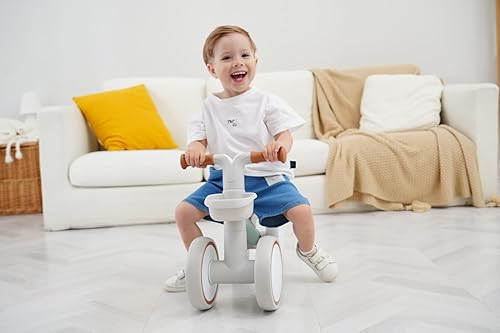 Miniatura 6 de Bicicletas de equilibrio para niños y niñas de 1 año, 12 a 24 meses con asiento ajustable y una canasta delantera, regalos de primer cumpleaños