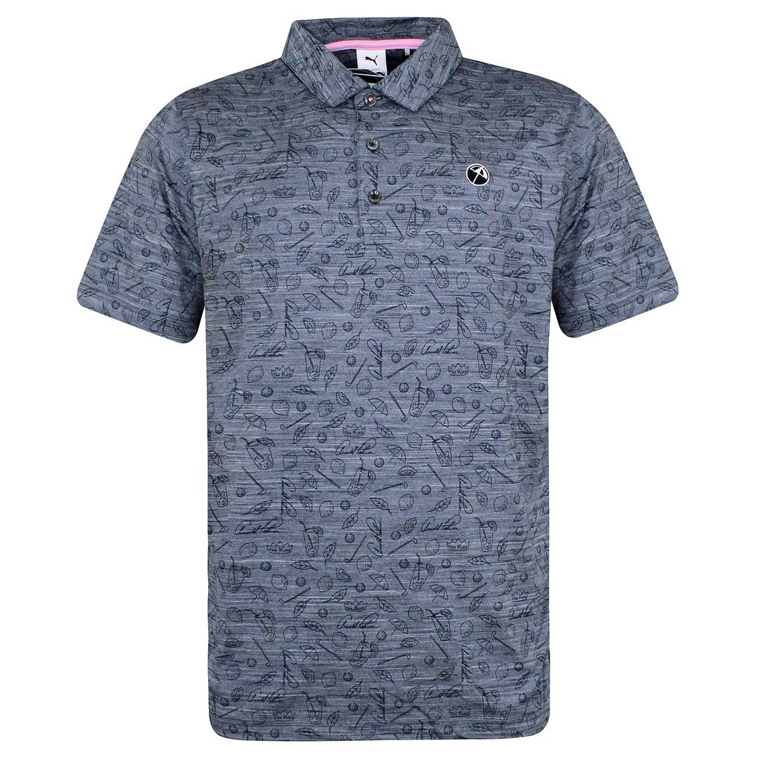 Puma Men's Navy Blazer Heather X Arnold Palmer Cloudspun King Golf Polo Xxl