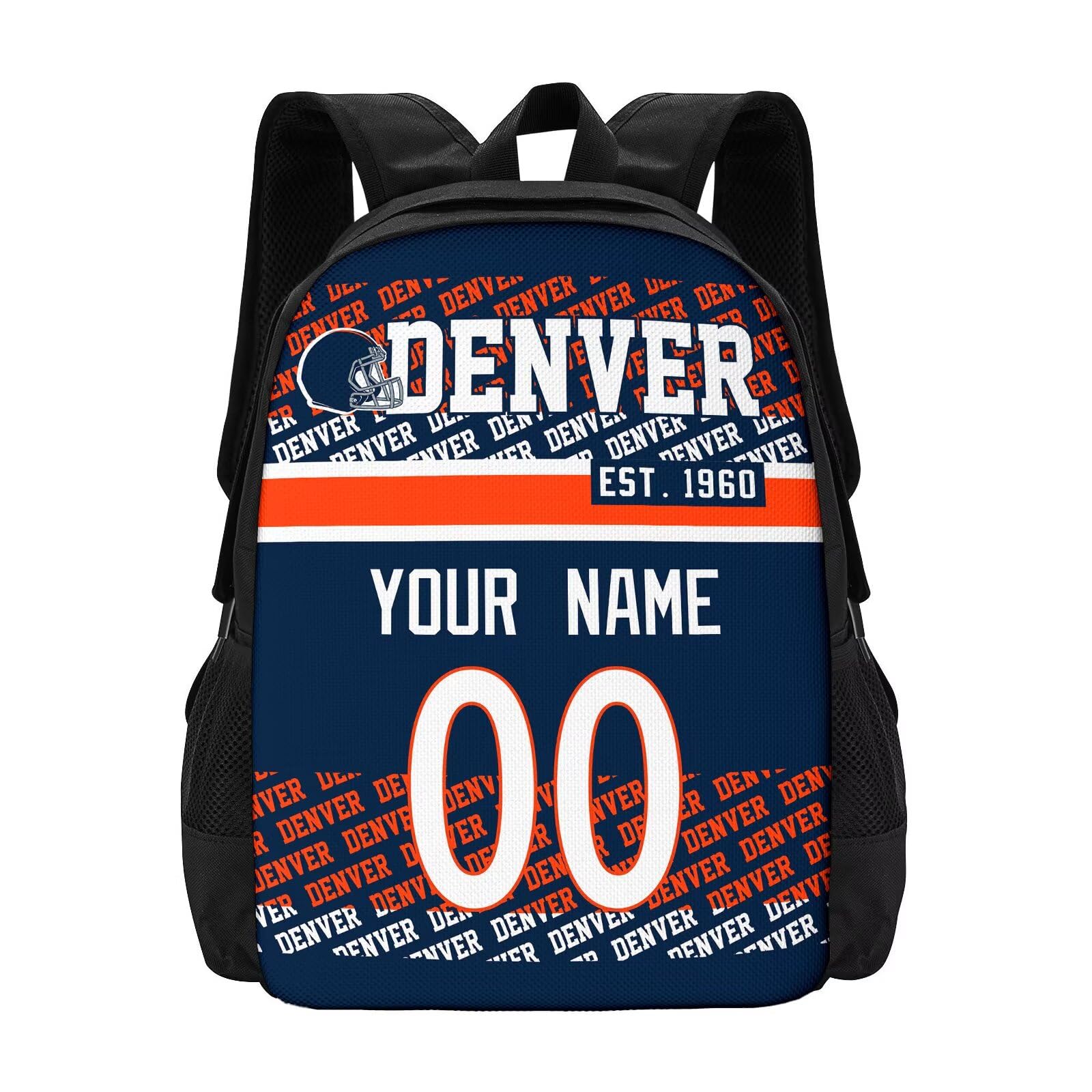 ANTKING Denver Backpack Custom Name Number School Backpack for Boys Kids Youth Men Gifts