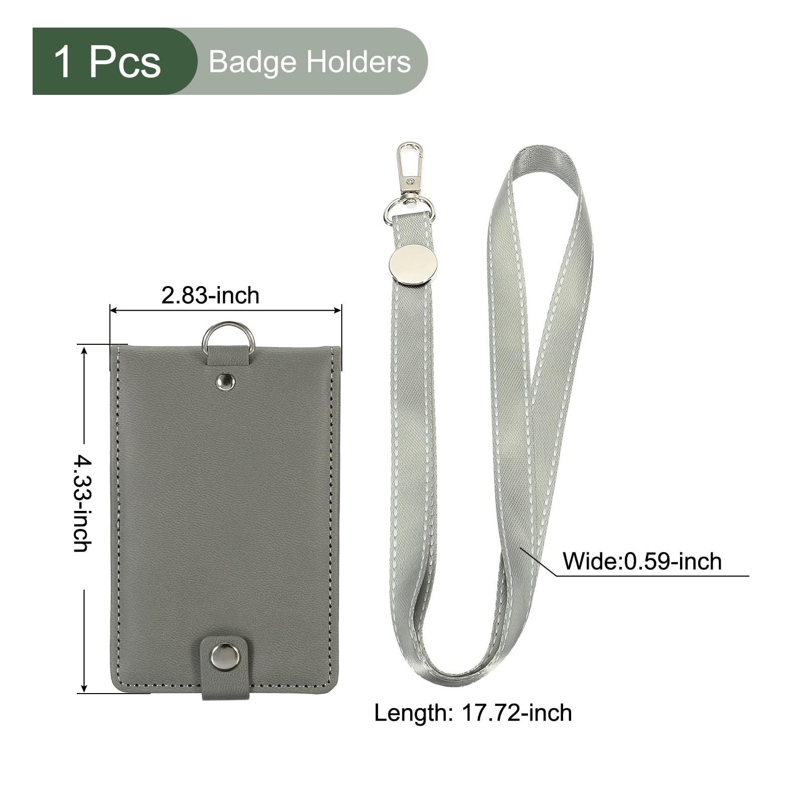 YOKIVE PU Leather Badge Holder, Waterproof Folded 5 Card Slots ID Card Holder with Detachable Lanyard, Lightweight - Image 2