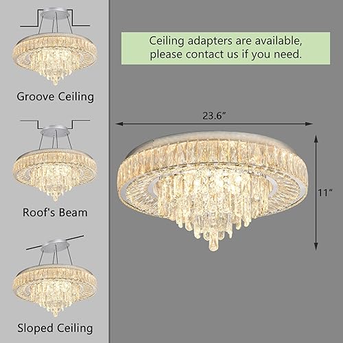 Miniatura 2 de dolria Candelabros LED modernos, lámpara de comedor cerca del techo, lámpara de techo empotrada, lámpara regulable con control remoto para sala de