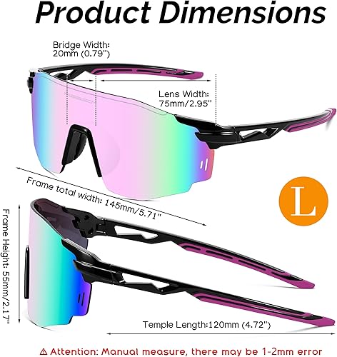 Miniatura 7 de FEISEDY Gafas de sol deportivas sin montura para hombres y mujeres Tr90 Marco para ciclismo Pesca Correr B0116
