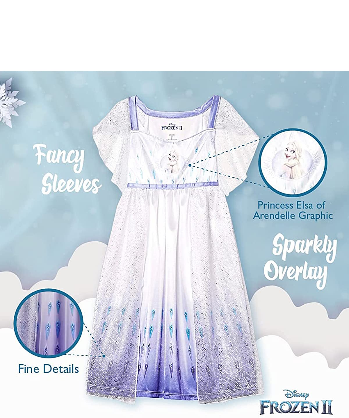 Disney Camisón infantil Frozen Fantasy Princesa Elsa