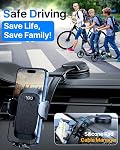 YRU [2026 Ultimate Car Phone Holder Mount [Bendable & Adjustable Aluminum Arm] Cell Phone Holder for Car Dashboard Windshield Phone Stand for iPhone 17 16 15 14 Pro Max Samsung Pickup Truck, Black