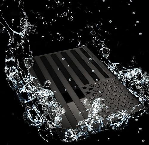 Miniatura 3 de Calcomanías de metal 3D en relieve de la bandera estadounidense, color negro mate, 5 x 3 pulgadas, calcomanías patrióticas de bandera de Estados