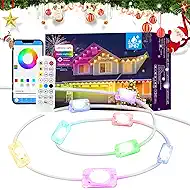Permanent Outdoor Lights for House, 200Ft Smart RGB+IC Outdoor Decor Lights, 75 Scene Modes, APP & Remote Control, IP67 Waterproof, for Christmas, Daily & Holiday, House Roof Lighting