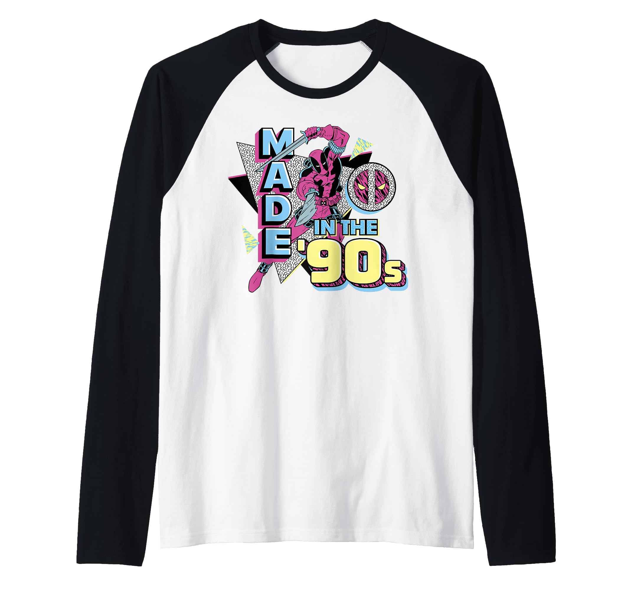 T-shirt Deadpool Raglan au motif style années 90 Marvel
