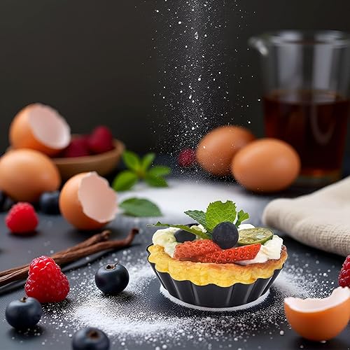 Miniatura 4 de Sartén antiadherente de 10 pulgadas con parte inferior extraíble, bandeja para quiche y pastel de acero al carbono, 1.1 pulgadas de profundidad,