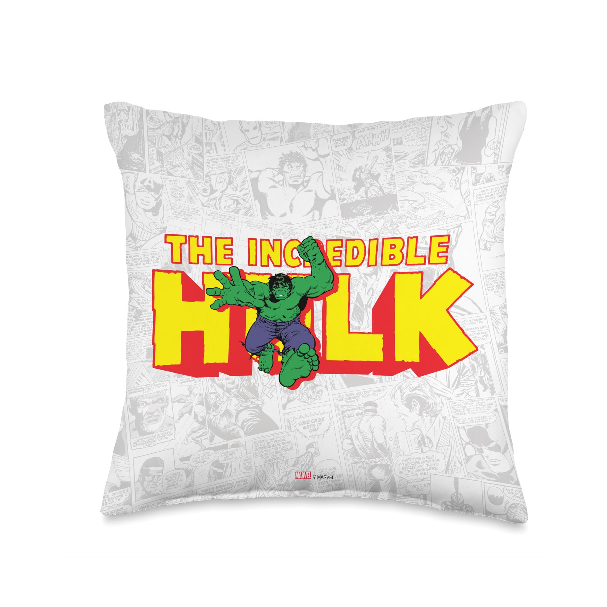 Coussin Hulk Marvel retro comic multicolor 16x16 pour lit et canape