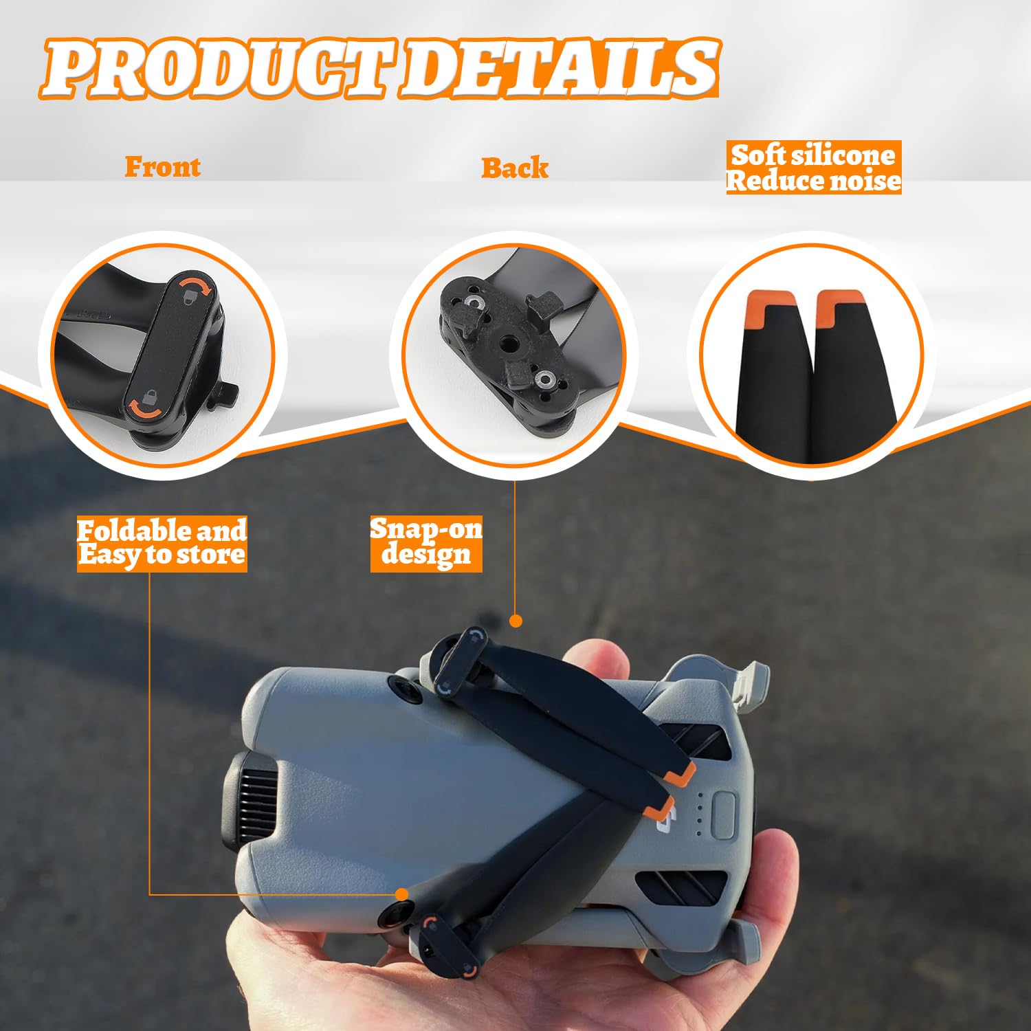 8Pezzi Eliche per DJI Mini 5 Pro Drone, Basso Rumore & Stabile Eliche, Drone Eliche di Ricambio