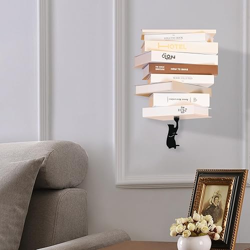 Miniatura 47 de Homakover Estanterías flotantes invisibles, organizadores de libros de alta resistencia, estantería montada en la pared, estantes de almacenamiento