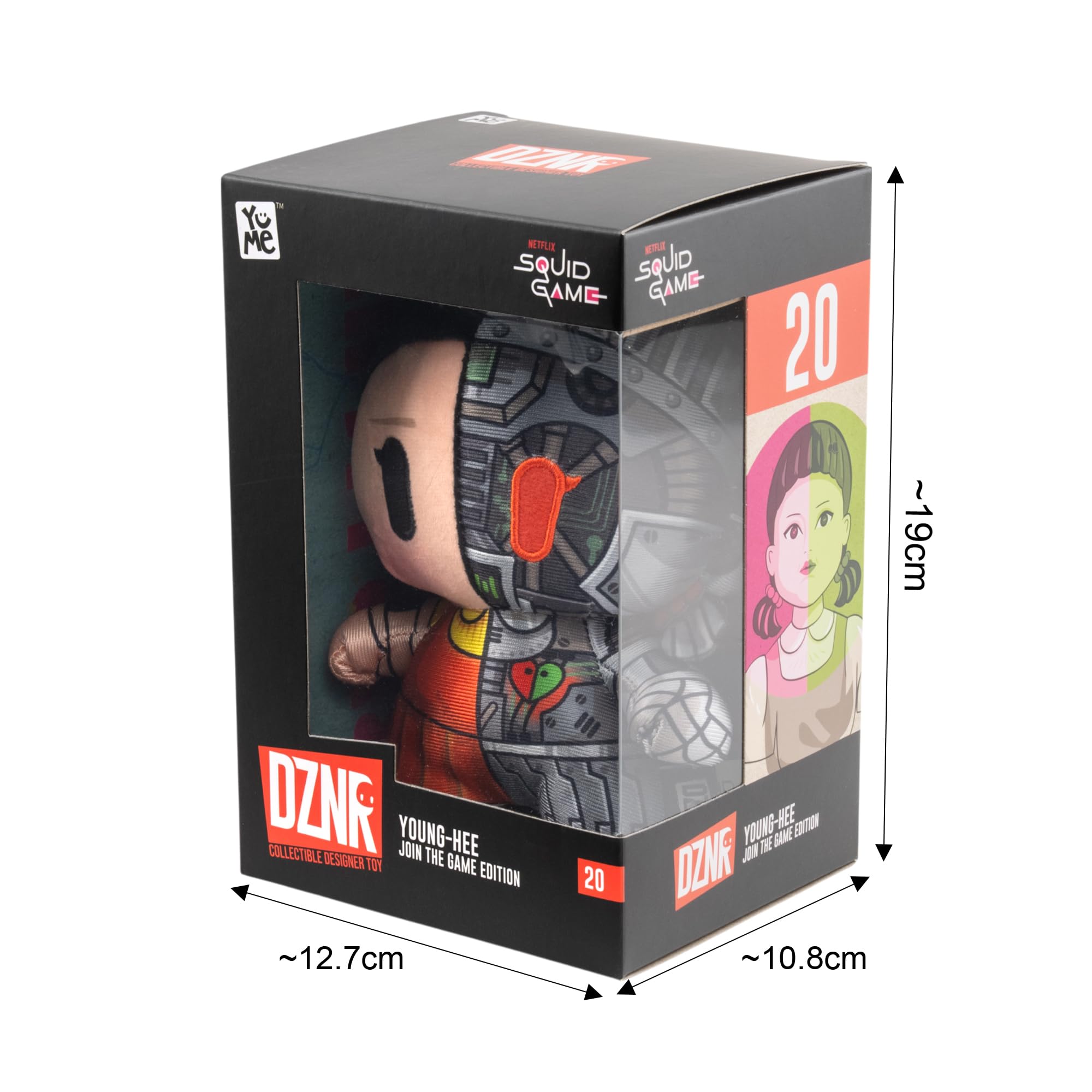 YuMe DZNR Squid Games Plush Toy - Young-Hee 7" Plushie Hero Box Collectable | Licensed Netflix Merchandise | Soft Toys Gift for Kids, Adults & Series Fans | Get All 4 Join the Game Edition Plushies - Image 3