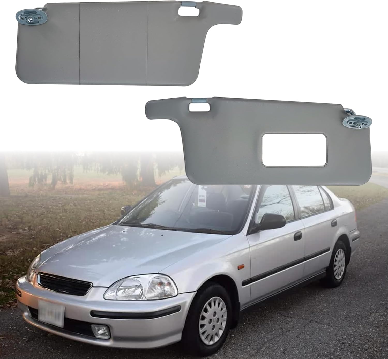 Sun Visor Fit for Honda Civic 1996-2001, Left Driver & Right Passenger Side, Replace 83230-S01-A32ZC, 83280-S01-A32ZA, Gray