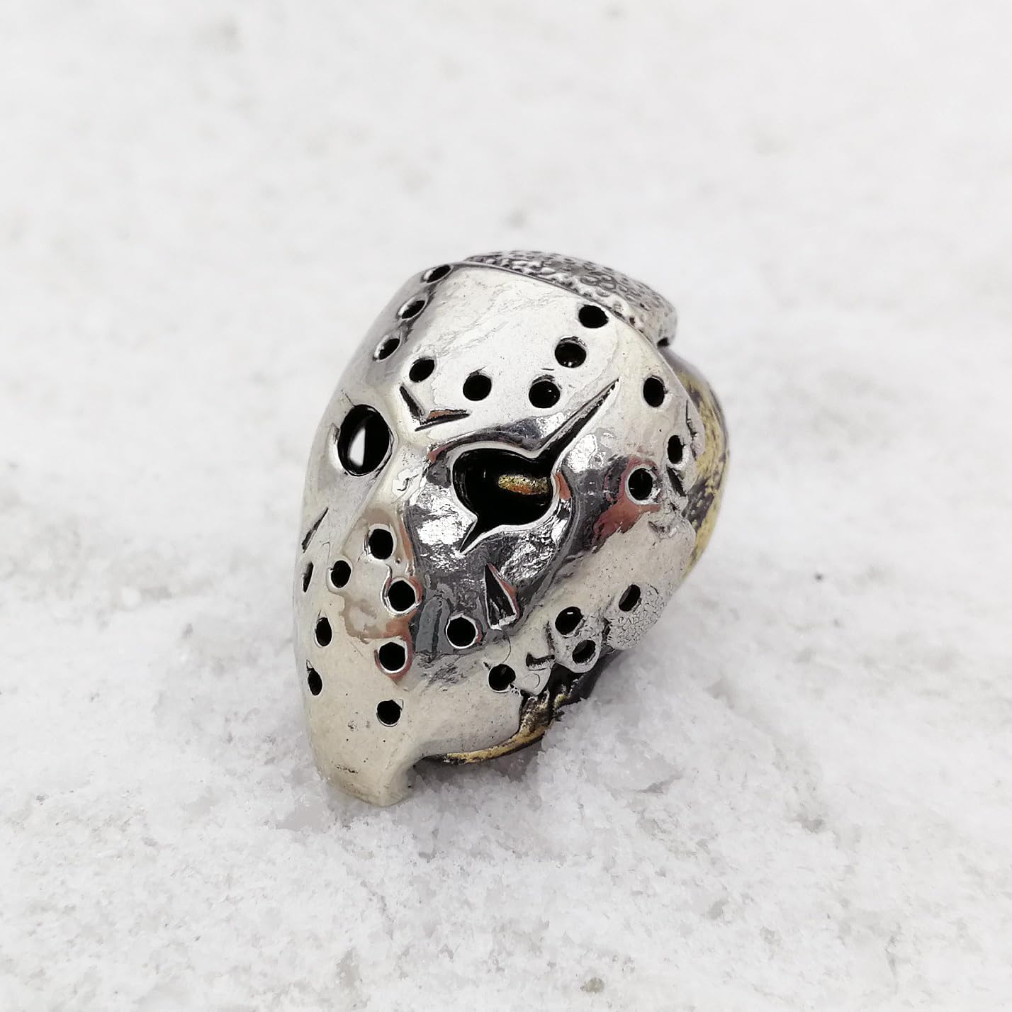 СooB EDC Paracord Bead, Knife Lanyard Bead, Beard Bead Jason Voorhees Skull. Metal Hand-Casted Paracord Beads Charms for Paracord Knives Lanyards 1Pcs/Lot