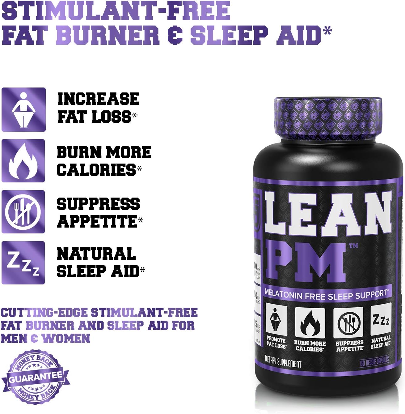 Buy Lean PM Melatonin Free Fat Burner & Sleep Aid Night Time Sleep Support, Weight Loss