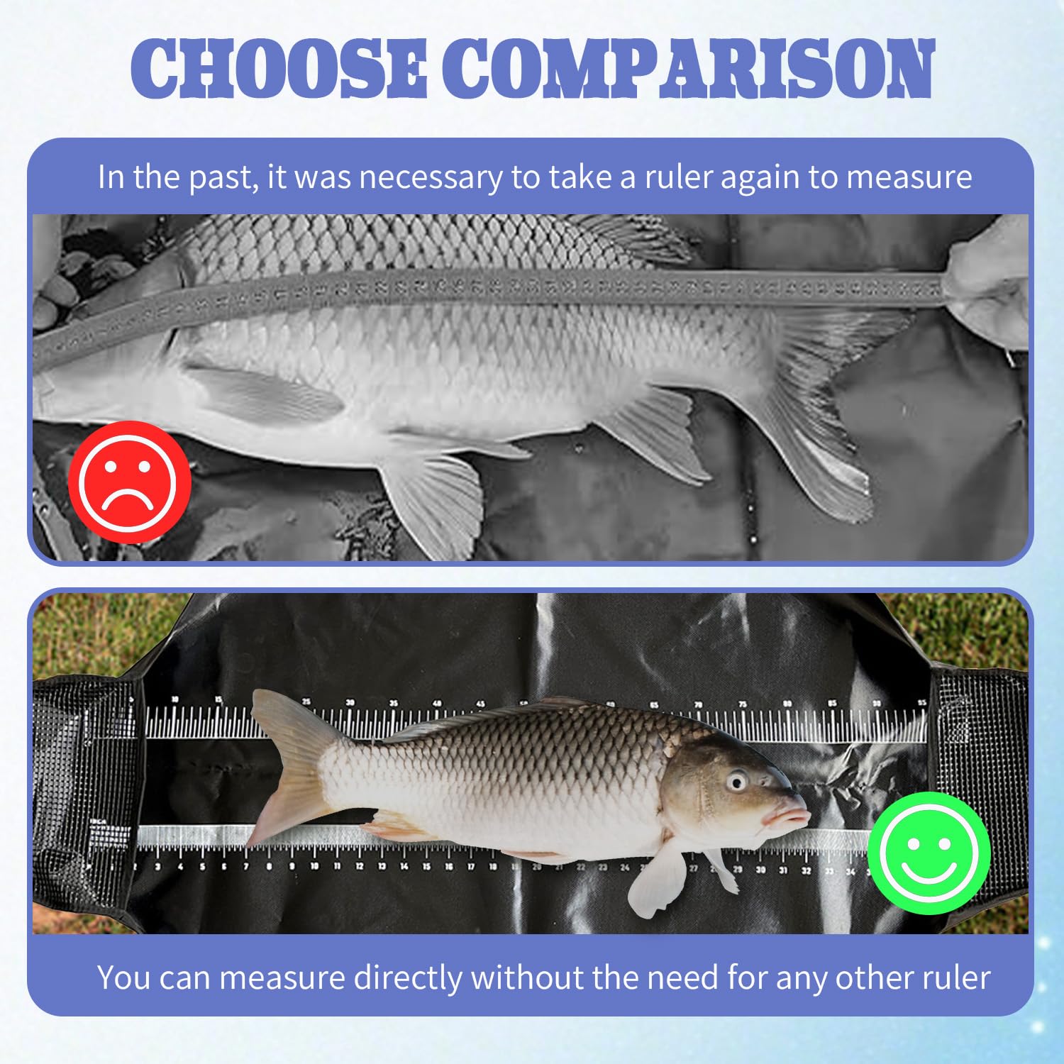 Abhakmatte Angeln 120 * 60 cm, Abhakmatte mit Maßband PVC Faltbare, Wasserdicht Fischmatte Karpfensack Angelmatte mit Griffen für Heavy Duty Raubfisch Barsche Karpfen Welse Transport Wiegen