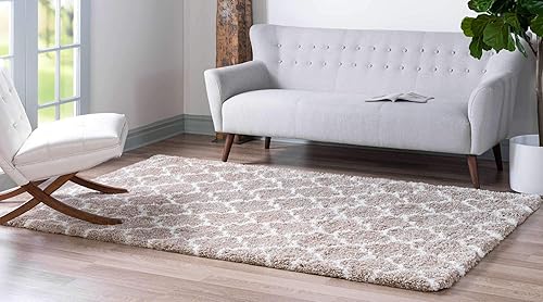 Miniatura 2 de Unique Loom Rabat Shag Collection - Alfombra de área, 4 x 6 pies, color gris pardo