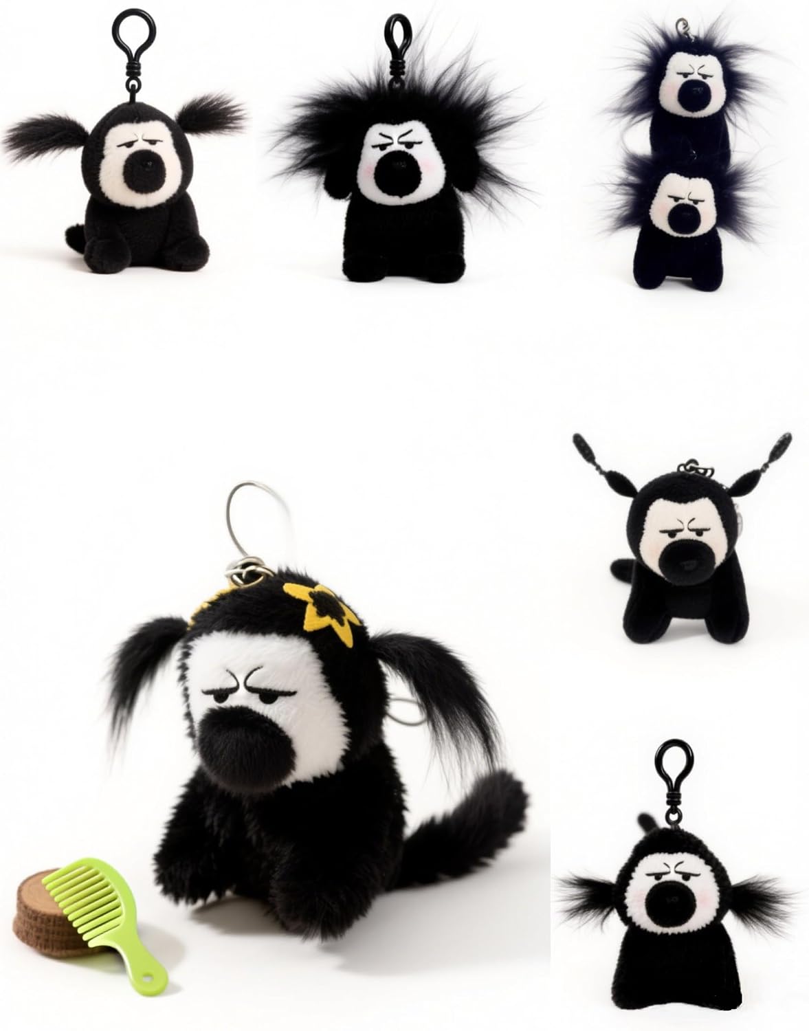 Cute Keychain Niche White Monkey Bag Charm Ugly Thing Plush Toy Backpack Charm Creative Doll For Most Purses And Backpack