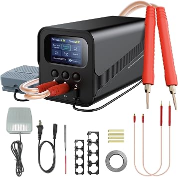 Capacitor Spot Welder, 10.5 kW Farad Battery Pack Welding Machine with Automatic & Foot Pedal Modes, 100240 V Spot Welder for 18650/21700/LiFePO4 Battery Pack Assembly