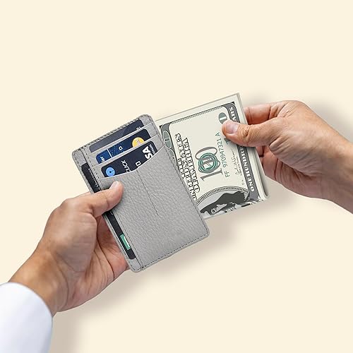 Vista 79 de Oak Leathers Leather Slim Minimalist Wallet for Men & Women RFID Front Pocket Leather Card Holder Wallets