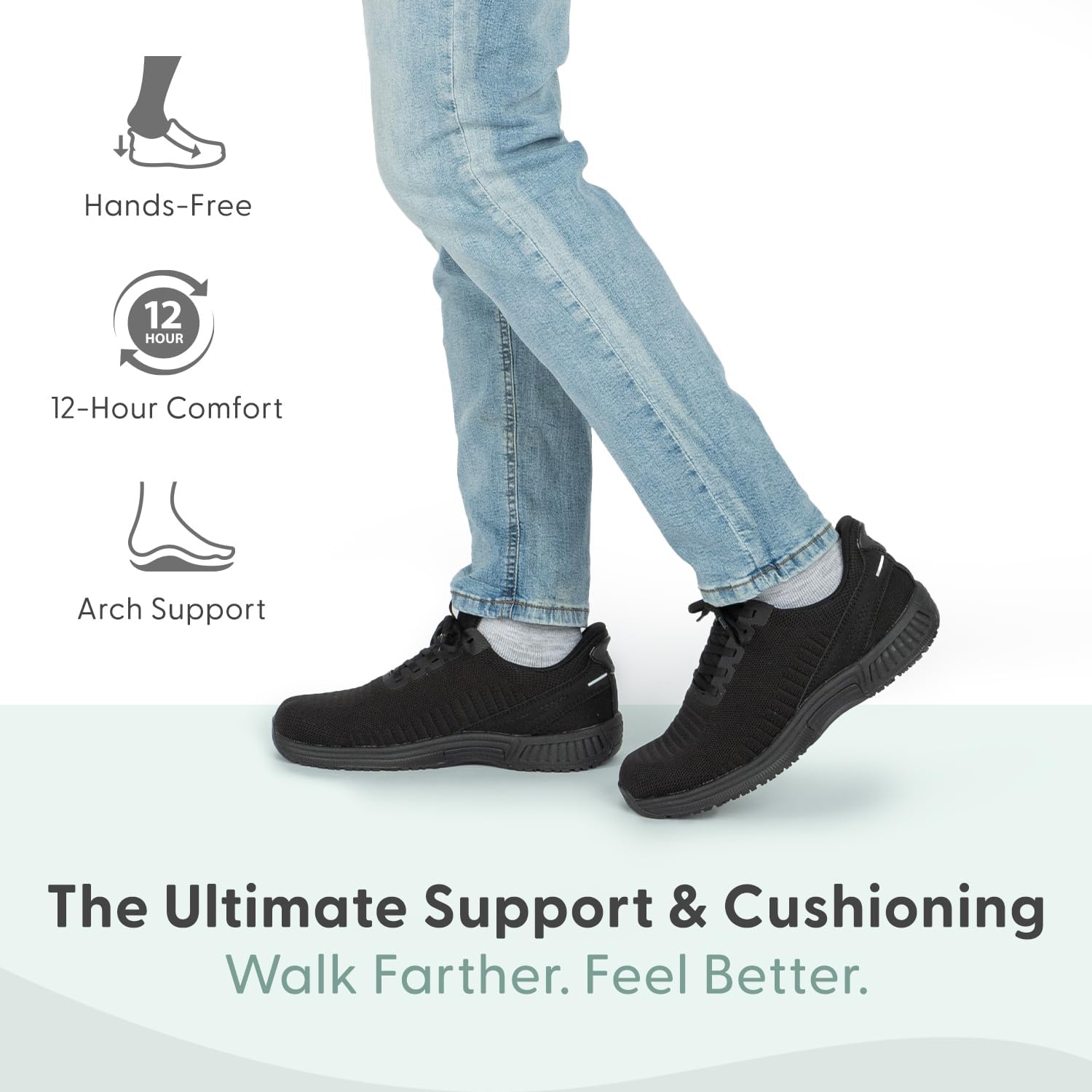 Orthofeet Men's Orthopedic Knit Yari Hands-Free Sneakers - Image 2