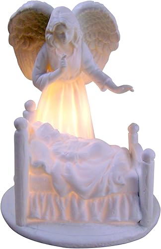Porcelana blanca ángel de la guarda con bebé luz nocturna, 512inch