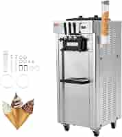 Machine à Glace Italienne VEVOR 21-31L/h - 3 Saveurs - Trémie 2x4,3L - Nettoyage Auto - Professionnelle