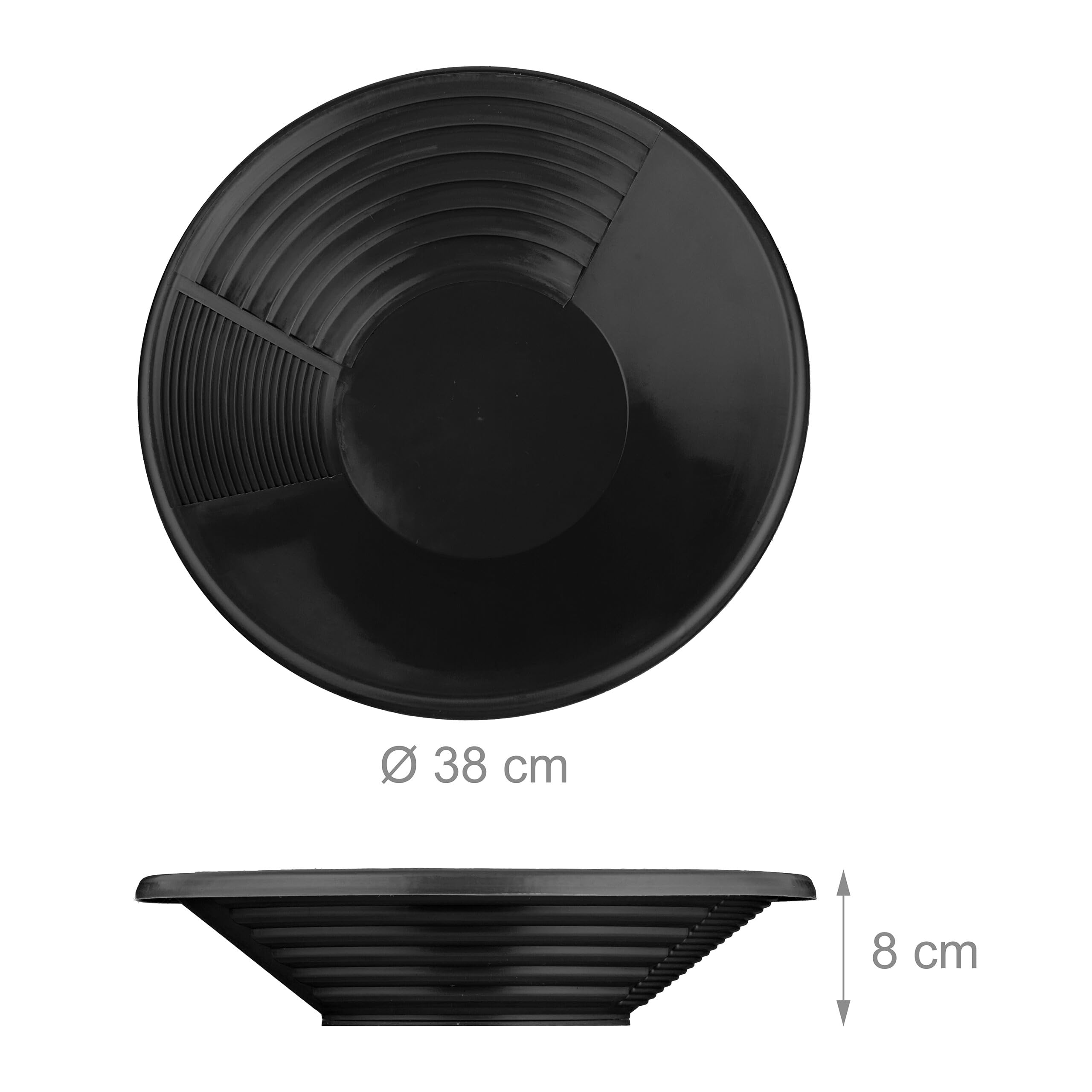 Set 2 Setacci Per Oro Relaxdays - Batea Per Cercare Metalli, 38 Cm, Nero, Ideale Per Principianti - Foto 8