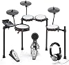 Alesis Nitro Max Kit and Numark HF125 - Electric Drum Kit with Bluetooth, 440+ Authentic Sounds, Drumeo Lessons, and Monitoring Headphones