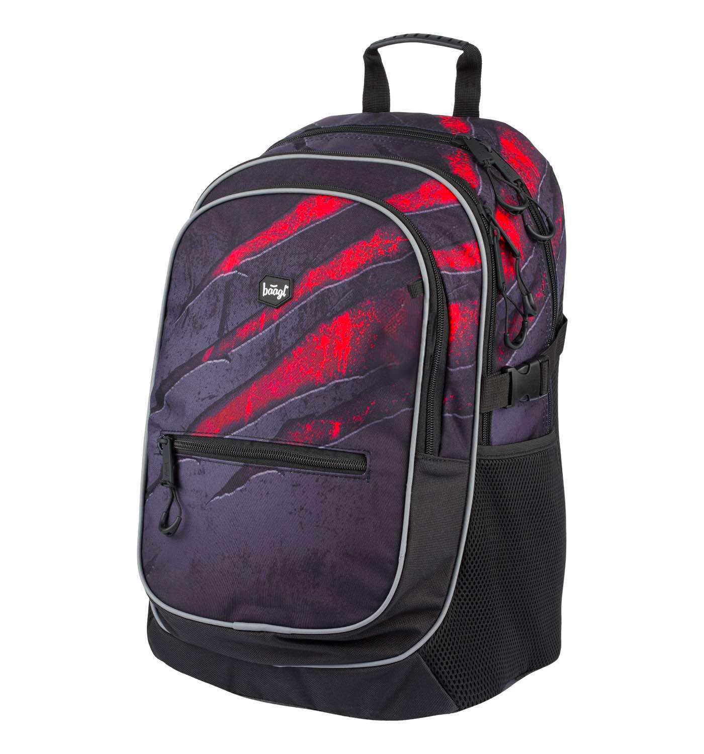 Baagl Mochila para niños, mochila escolar para niños con espalda ergonómica, correa de pecho y elementos reflectantes, Volcán 2