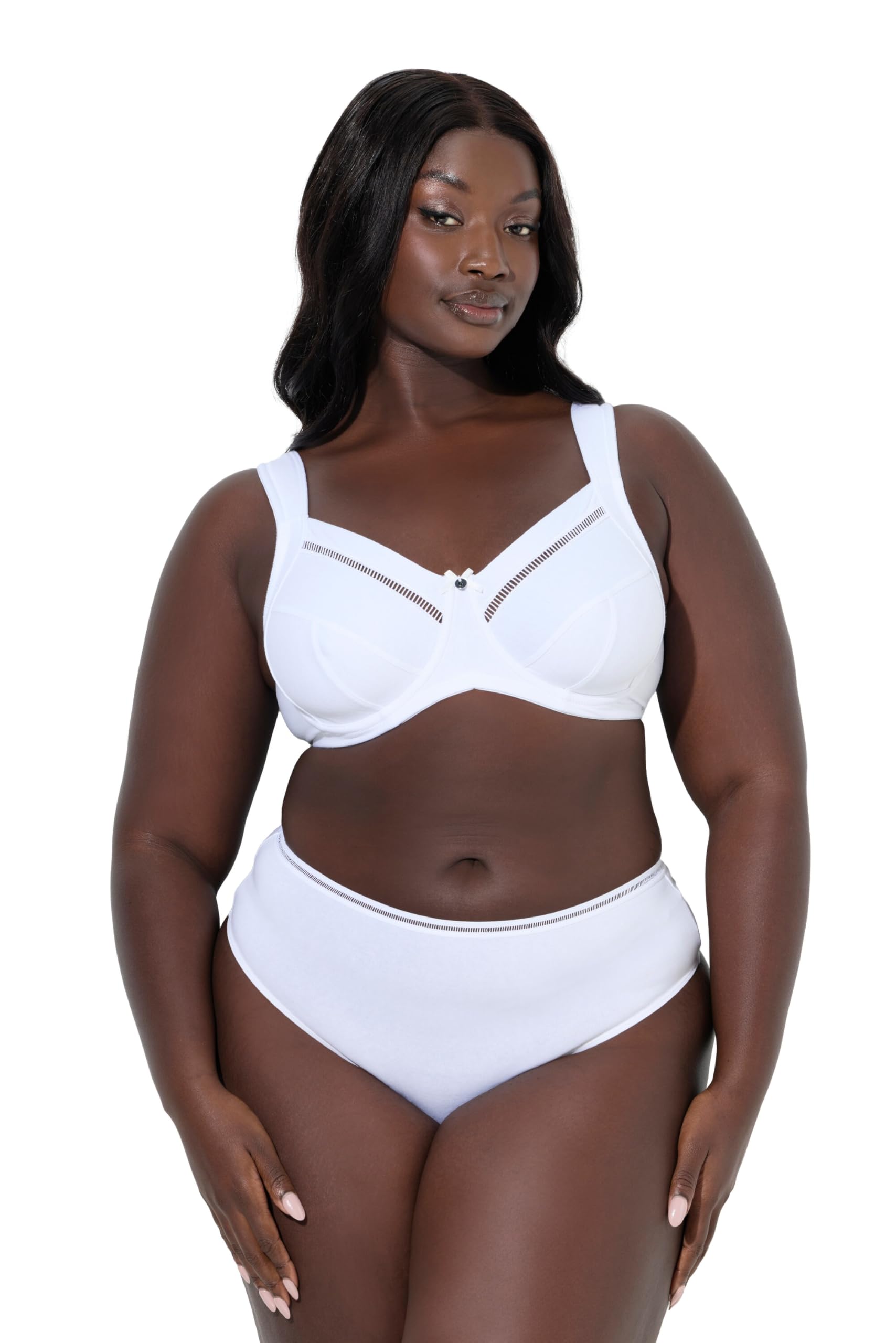 Ulla Popken Damen große Größen Übergrößen Plus Size Bügel-BH, Spitzenband 836769