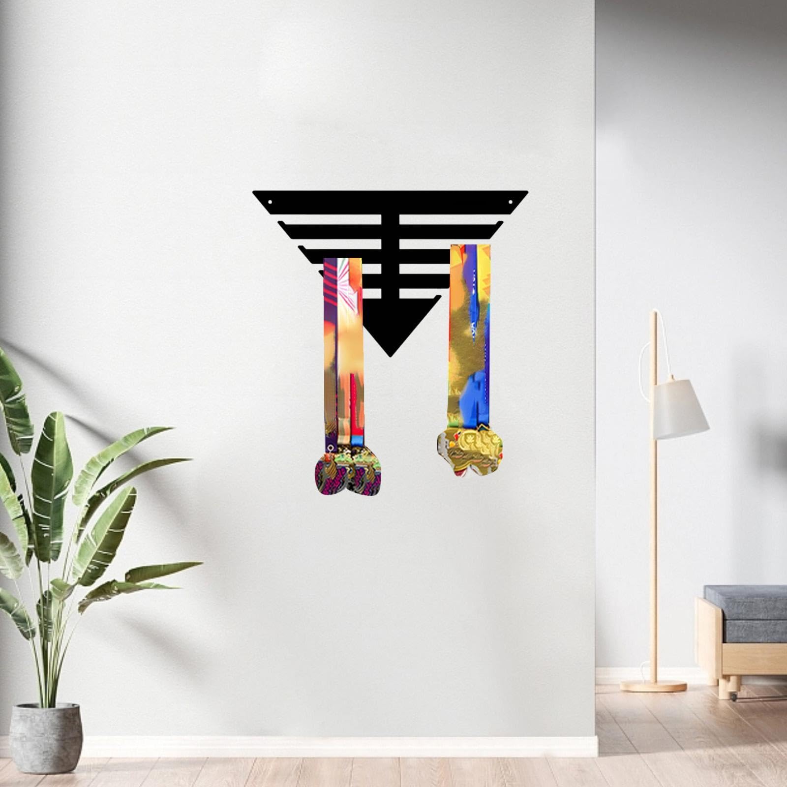 DYNWAVE Medal Hanger Display Sport Awards Holder Home Decor Girls Boy Room Medal Rack Wall Organizer for Running Swimming Volleyball, Style E