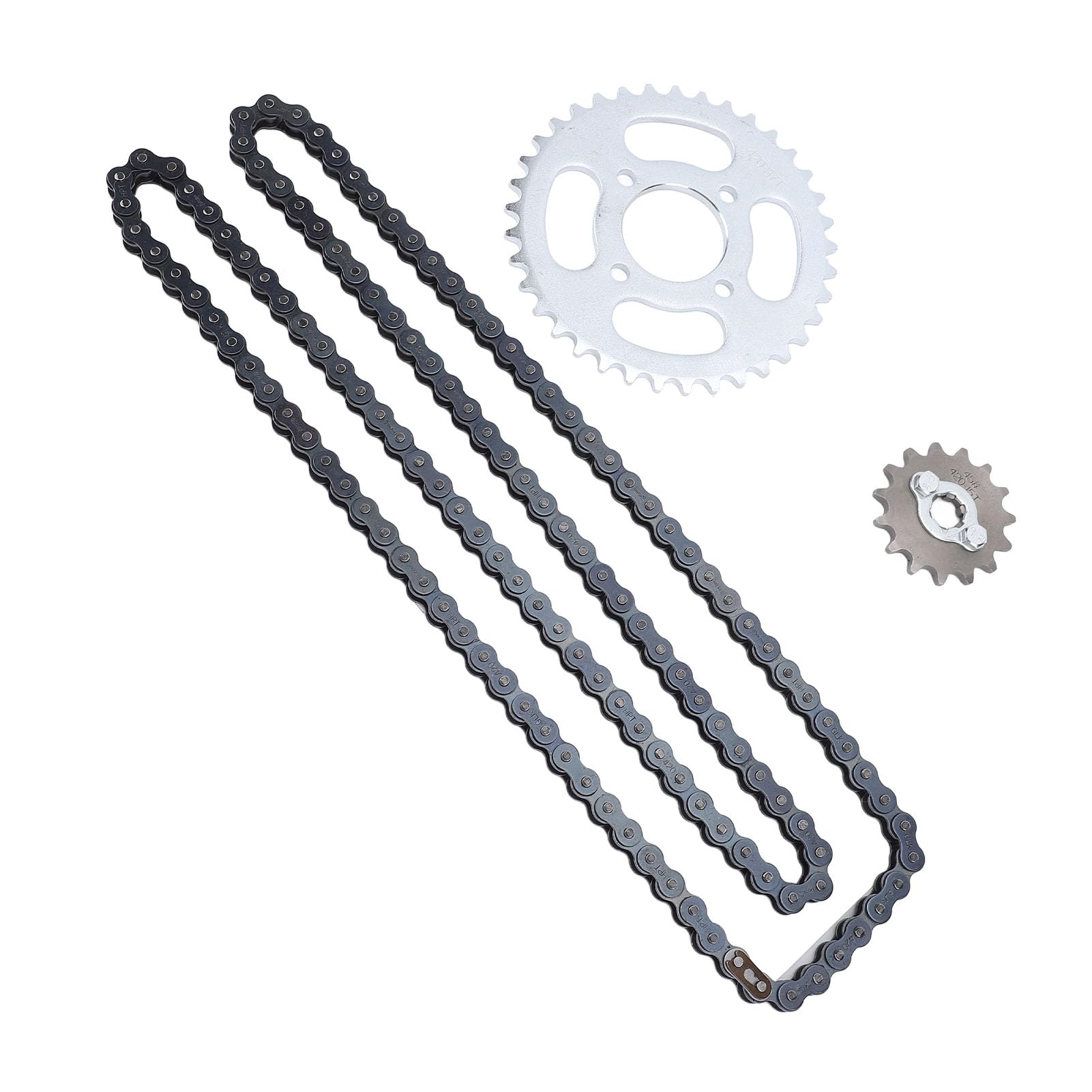 Juego de Cadena de Piñón de Aleación de Acero 420 15T 37T, Kit de Piñón Delantero y Trasero para ATV Quad Bike