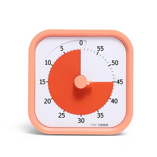 TIME TIMER Home MOD - 60 Minute Kids Visual Timer Home Edition - For Homeschool Supplies Study Tool, Timer for Kids Desk, Office Desk and Meetings with Silent Operation (Dreamsicle Orange)