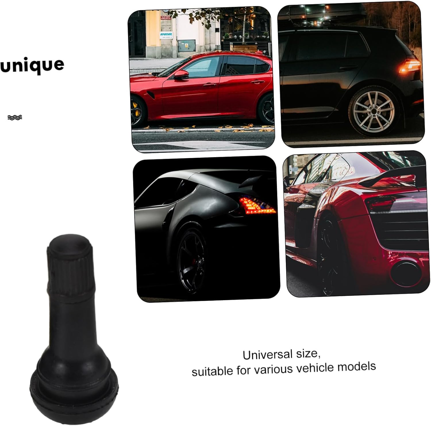 Sosoport 100Pcs Rubber Tire Valve Stems for Cars Easy Installation High Temperature Resistance Versatile Fit for Multiple Vehicle Types Durable Car Tire Accessory