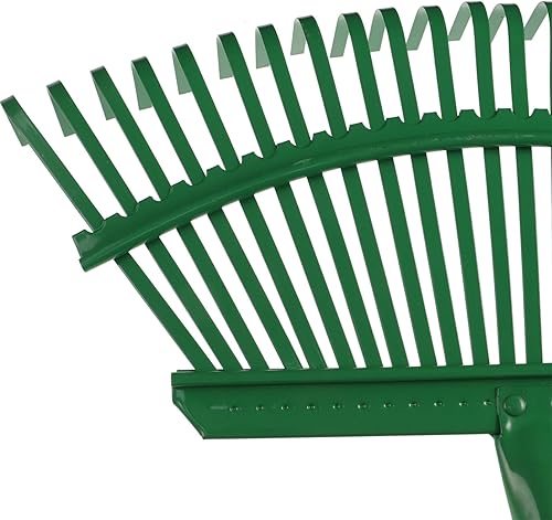 Miniatura 6 de Rastrillo de hojas para césped, herramienta de jardinería resistente, dientes para una limpieza eficiente de hojas y desechos, diseño ergonómico