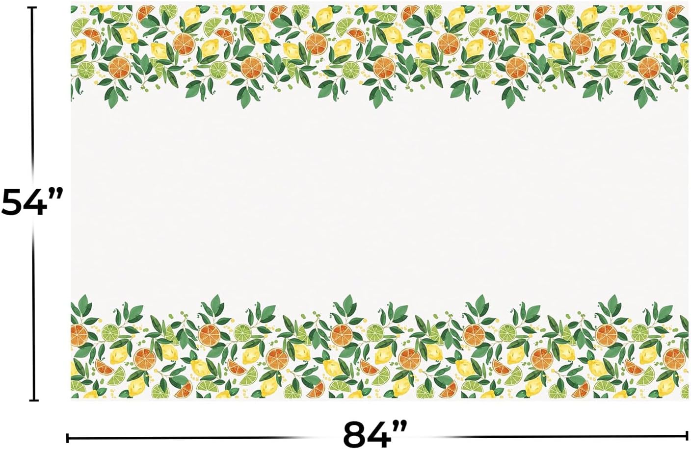 Citrus Fruit Rectangular Table Cover (54" x 84") - 1 Pc. | Vibrant & Durable Plastic, Perfect For Summer Parties, Tropical Themes, BBQs & Picnics