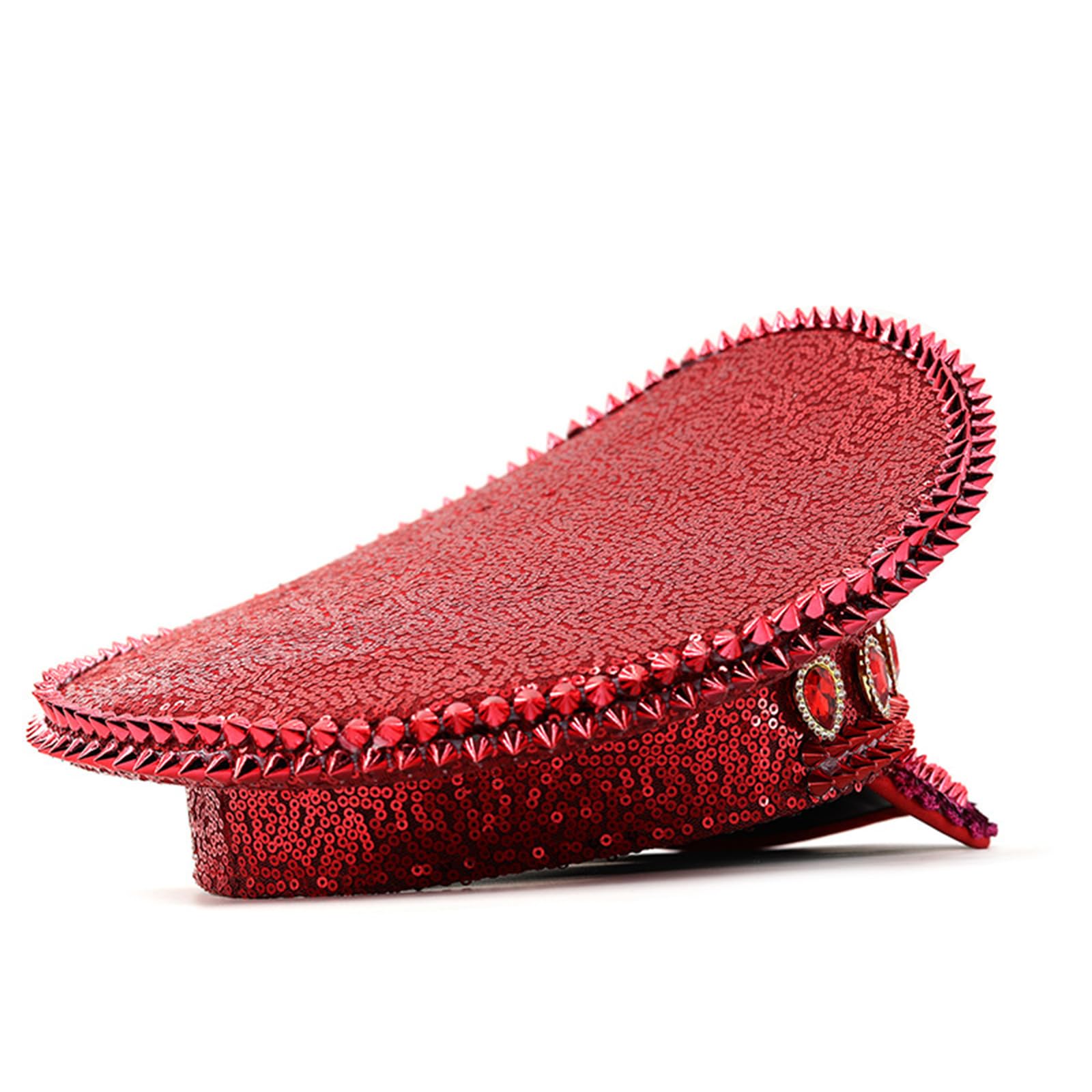 Jeweled - Cappello da capitano con cristalli pesanti, per ragazze e ragazzi, per carnevale, festival musicali, hip hop, moda
