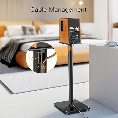 Miniatura 6 de Perlegear Universal Speaker Stands for Surround Sound up to 22lbs - 28 Inch Bookshelf Speaker Stands for Bose, Polk, JBL, KEF, Klipsch & Others,