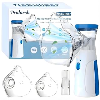 Pridarsh Nebulizer,Portable Mesh Nebulizer Mini Vaporizers Handheld Atomizers for Adults and Children,Ultrasonic Humidifier for Home and Travel Use, Steam Mesh Inhalators (2025 Blue) - Amazon product rated Grade A