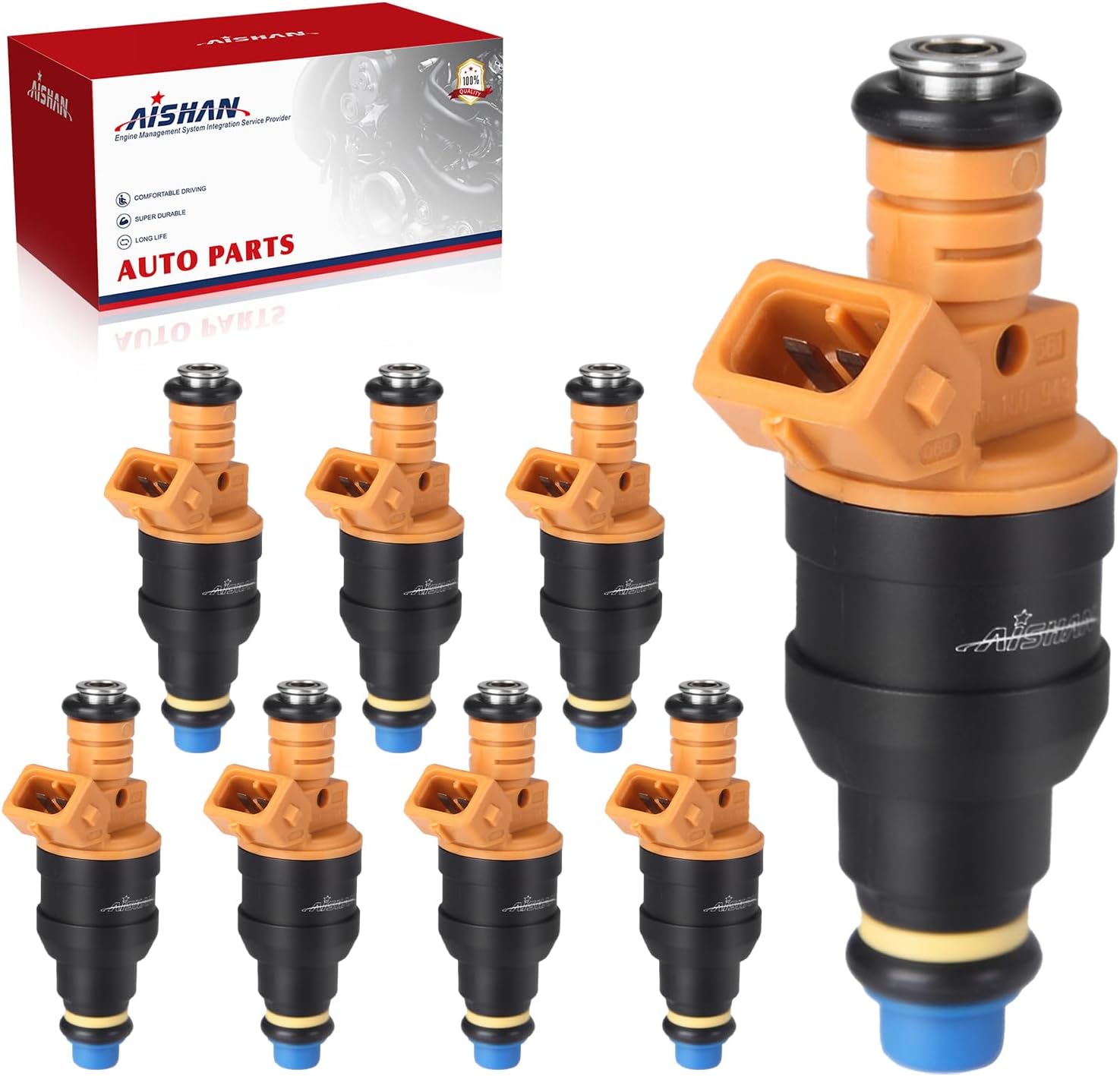 8PCS Fuel Injectors 4 Holes Compatible with Lincoln Town Car, for Mercury Grand Marquis, for Ford Expedition F250 F350 E-250 E-350 Club Wagon Econoline for Mustang Replace 0280150943 0280150909