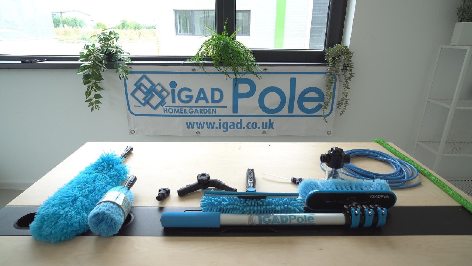 IGADPole 7m Fensterreinigungsset - Komplett-Set Mit Abzieher & Wasserbürste