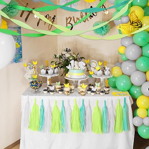 Vista 14 de Serpentinas de papel crepé 8 rollos de 656 pies, paquete de serpentinas de fiesta verdes, rojas, doradas y blancas para decoraciones de Navidad