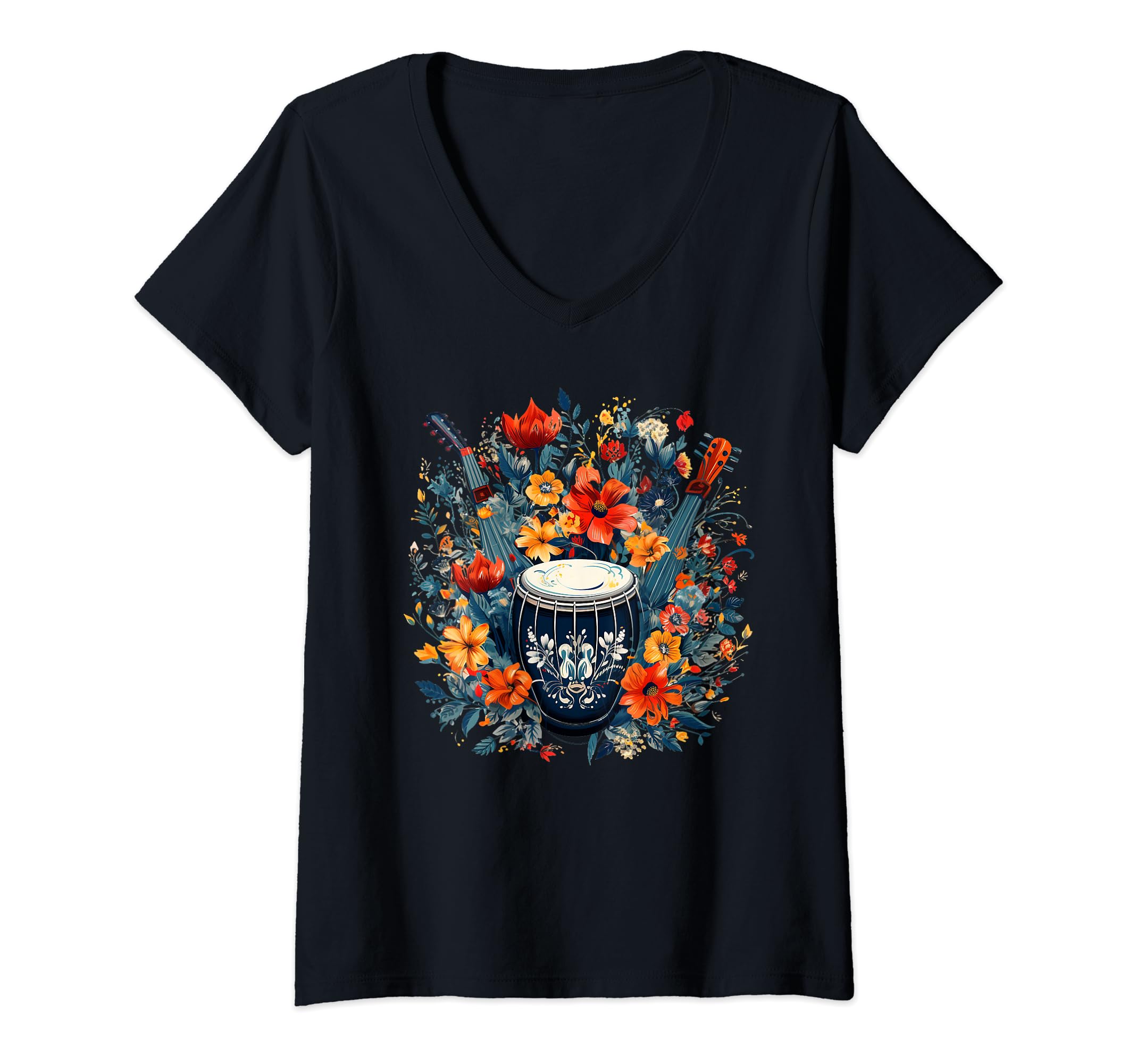 Novelty Musician Tees & Clothing Co,Musical Instruments Darbuka Player Musician Band Music V-Neck T-Shirt