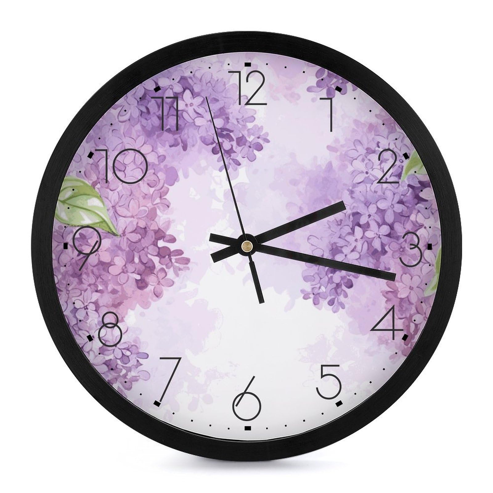 Horloge murale ronde décorative avec motif floral pour la cuisine