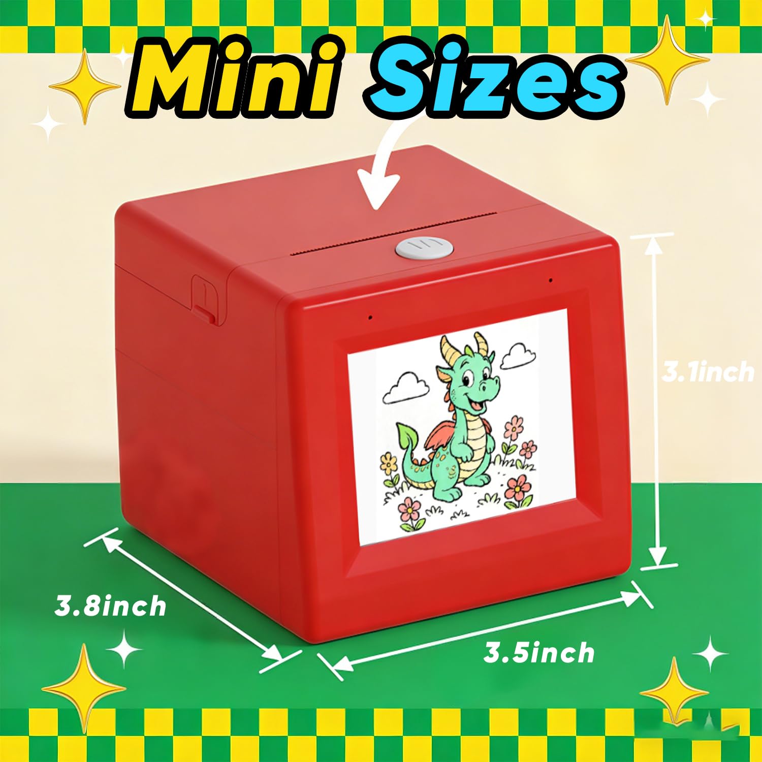 Stickerbox - Mini adesivo AI per bambini, stampante adesiva portatile ad attivazione vocale, stampante termica senza inchiostro per arti e mestieri fai da te, regalo di compleanno