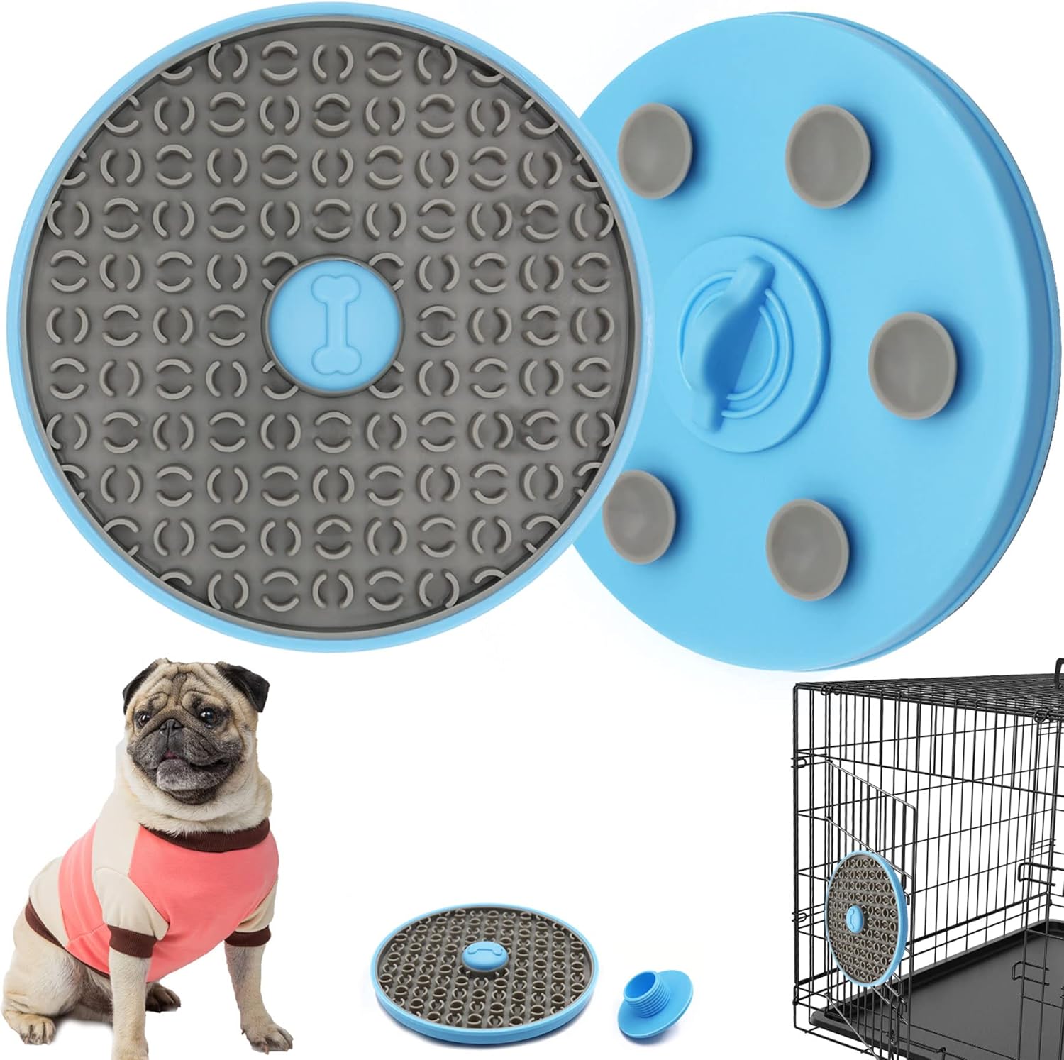 Lick Mat for Dogs, Crate Toys for Dogs/Dog Crate Lick Pads for Peanut Butter/Yogurt