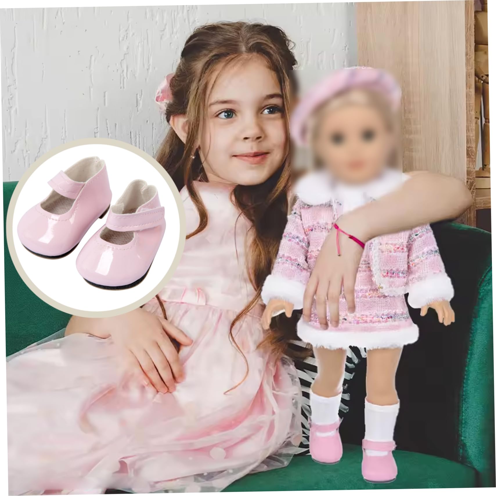 1 Paio PU 18 Scarpe da Bambola Accessori per casa delle Bambole in Miniatura Decorazioni di Ricambio